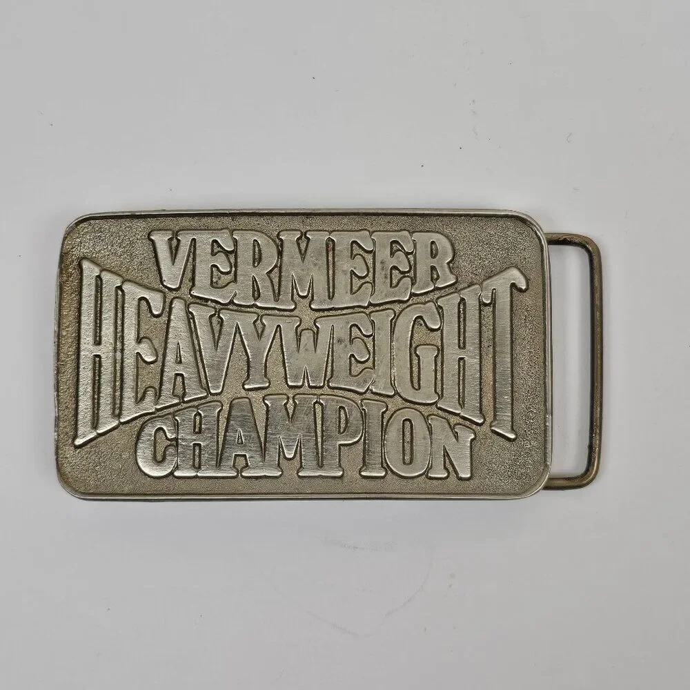 Vermeer‎ Heavyweight Champion Belt Buckle Spec Cast Inc Vtg Agriculture Farmer